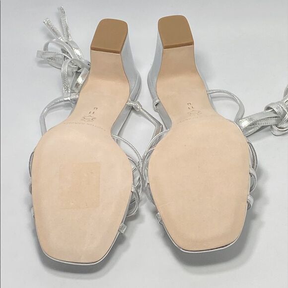 LOEFFLER RANDALL Libby Ankle-Wrap Metallic Leather Sandals size 11 - Picture 11 of 12